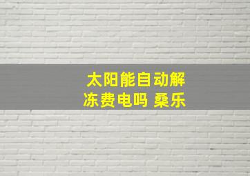 太阳能自动解冻费电吗 桑乐